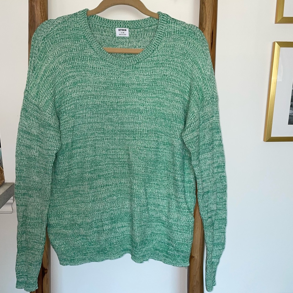 Cotton:On green knit sweater size Large